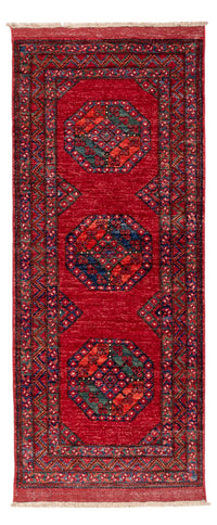 Runner Afghan Rug - 220 x 87 cm - red