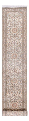 Runner Silk Rug - Kashmir Silk - 480 x 79 cm - dark beige