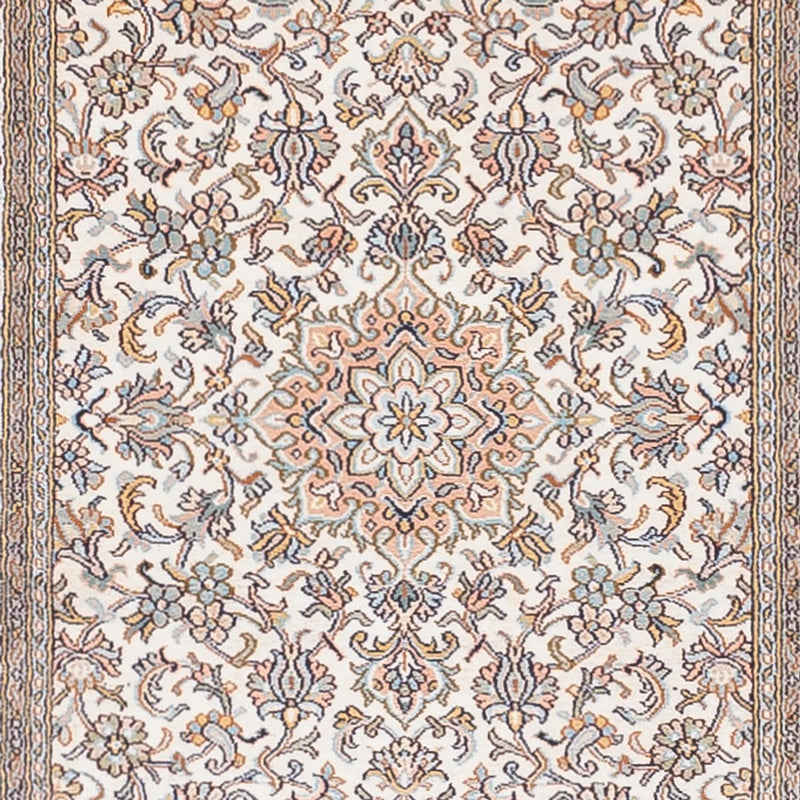 Runner Silk Rug - Kashmir Silk - 480 x 79 cm - dark beige