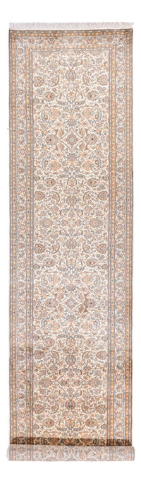 Runner Silk Rug - Kashmir Silk - 447 x 98 cm - cream
