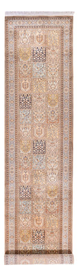 Runner Silk Rug - Kashmir Silk - 452 x 97 cm - cream