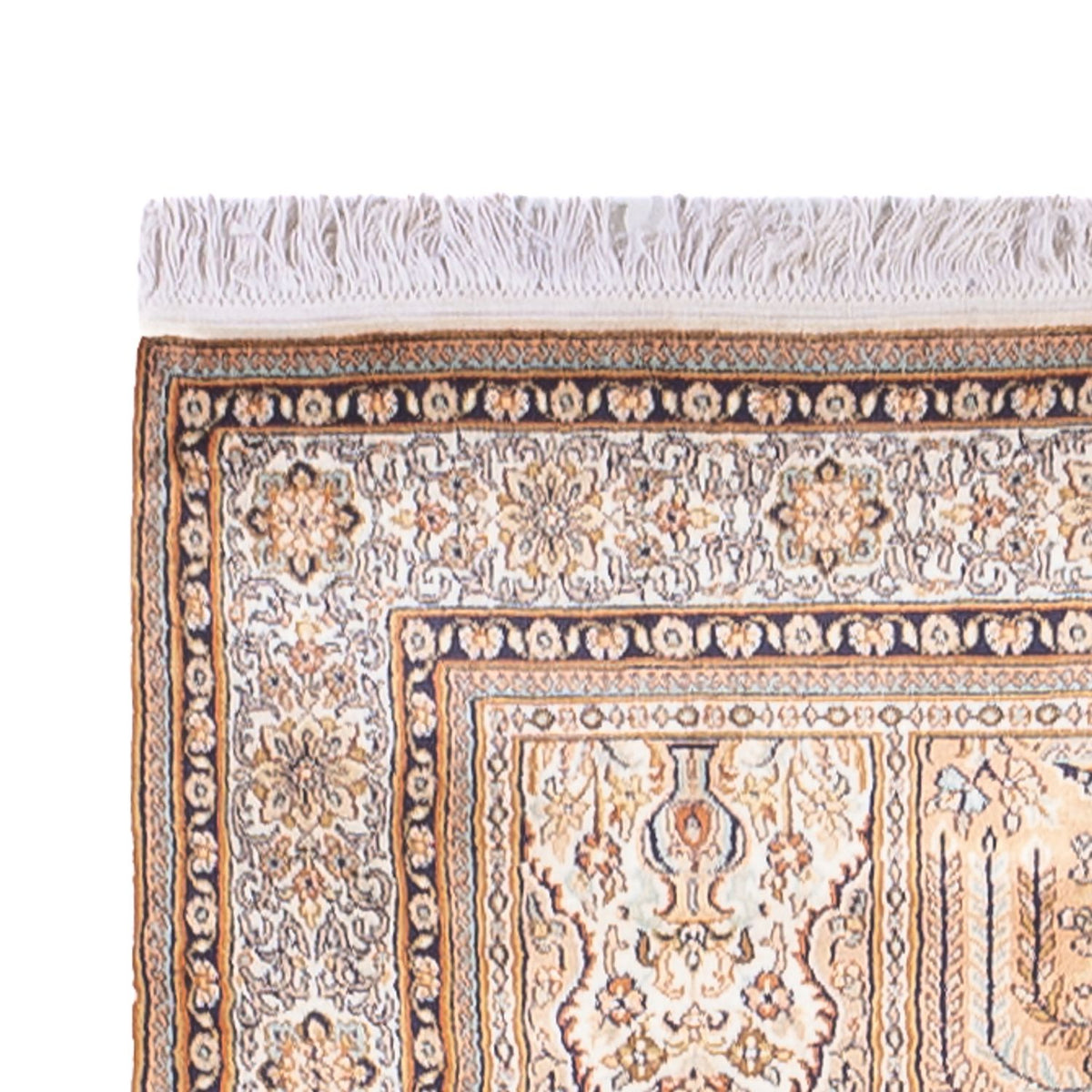 Runner Silk Rug - Kashmir Silk - 452 x 97 cm - cream