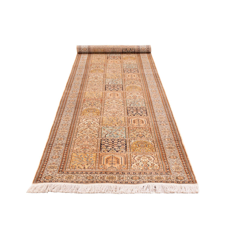 Runner Silk Rug - Kashmir Silk - 452 x 97 cm - cream