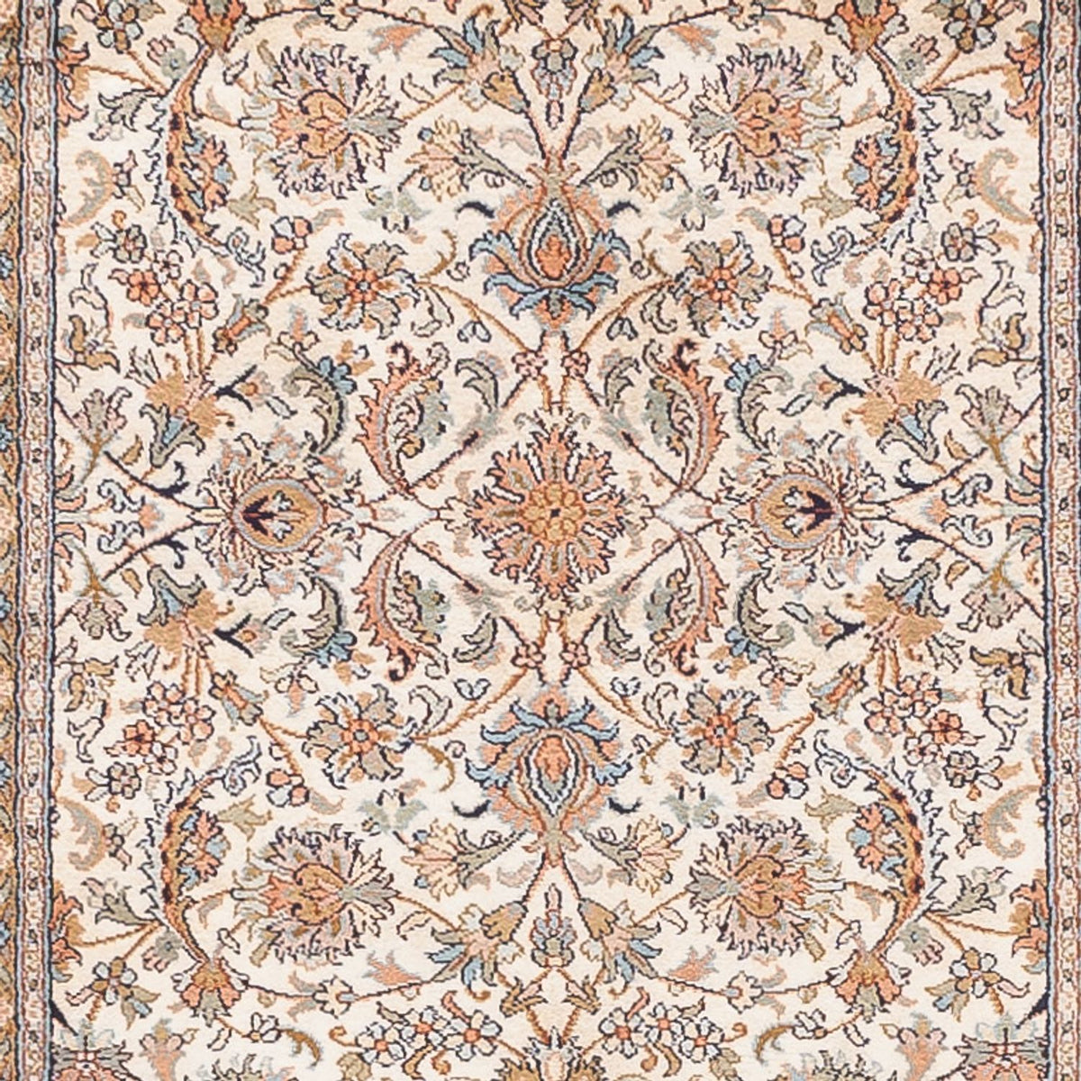 Runner Silk Rug - Kashmir Silk - 444 x 94 cm - beige