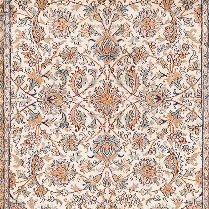 Runner Silk Rug - Kashmir Silk - 444 x 94 cm - beige