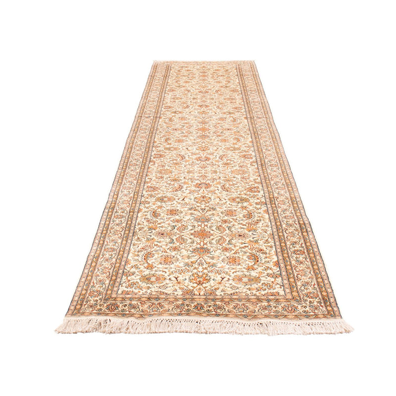 Runner Silk Rug - Kashmir Silk - 444 x 94 cm - beige