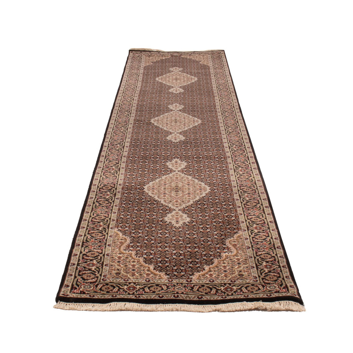 Runner Oriental Rug - Tabriz - 406 x 82 cm - anthracite