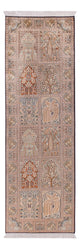 Runner Silk Rug - Kashmir Silk - 259 x 79 cm - dark beige