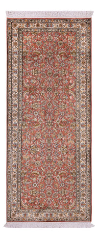 Runner Silk Rug - Kashmir Silk - 188 x 78 cm - light red