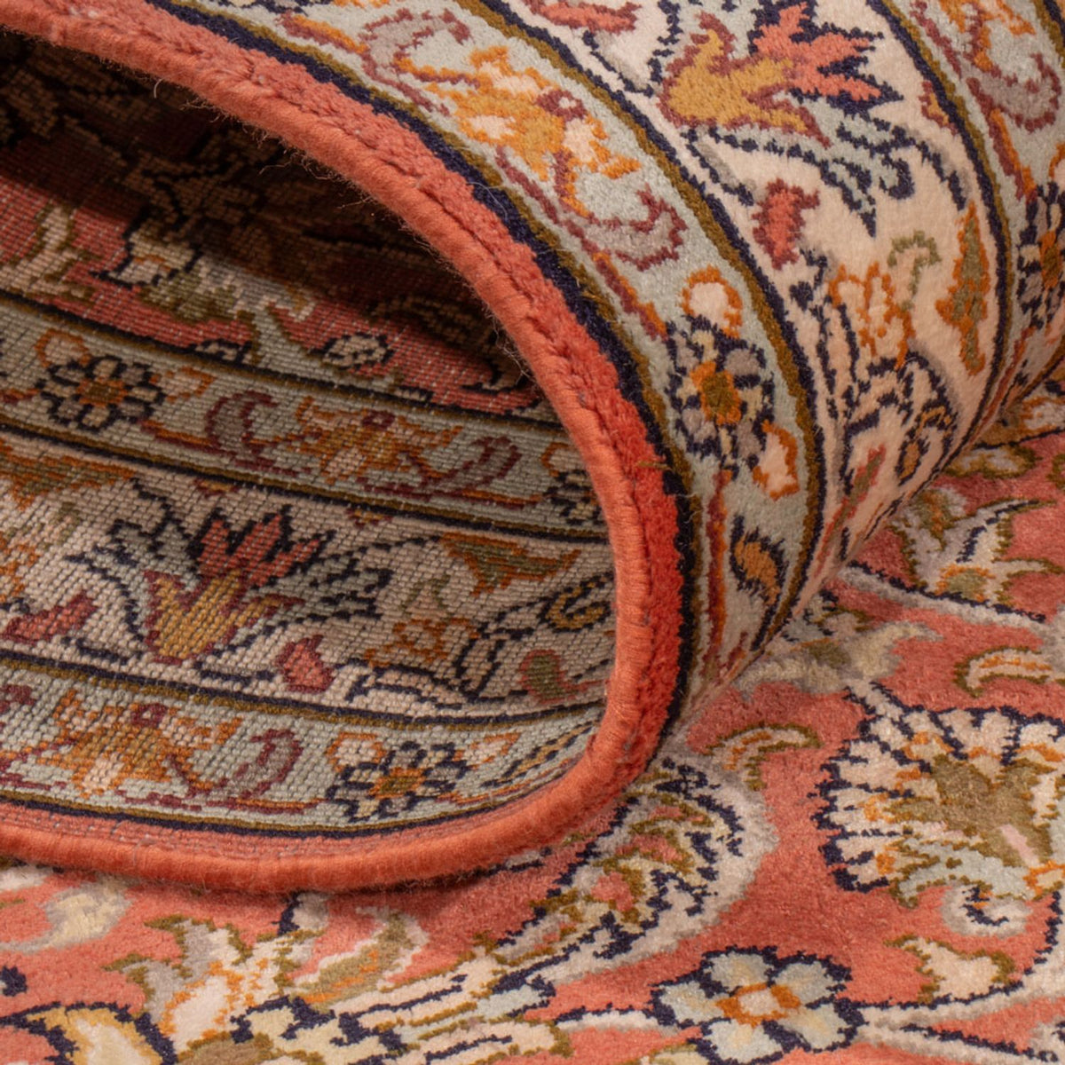 Runner Silk Rug - Kashmir Silk - 188 x 78 cm - light red