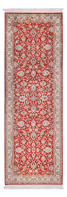 Runner Silk Rug - Kashmir Silk - 242 x 79 cm - red