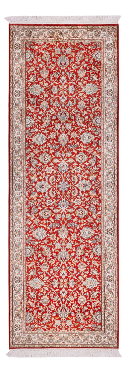 Runner Silk Rug - Kashmir Silk - 242 x 79 cm - red