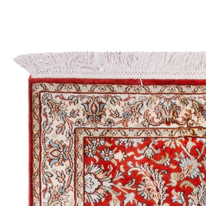 Runner Silk Rug - Kashmir Silk - 242 x 79 cm - red