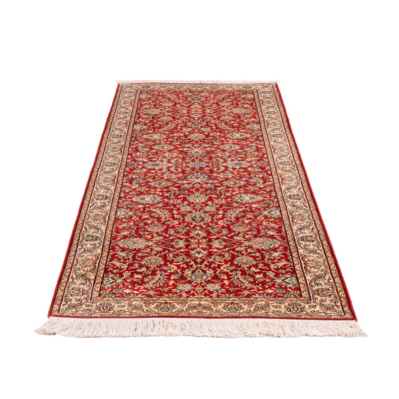Runner Silk Rug - Kashmir Silk - 242 x 79 cm - red