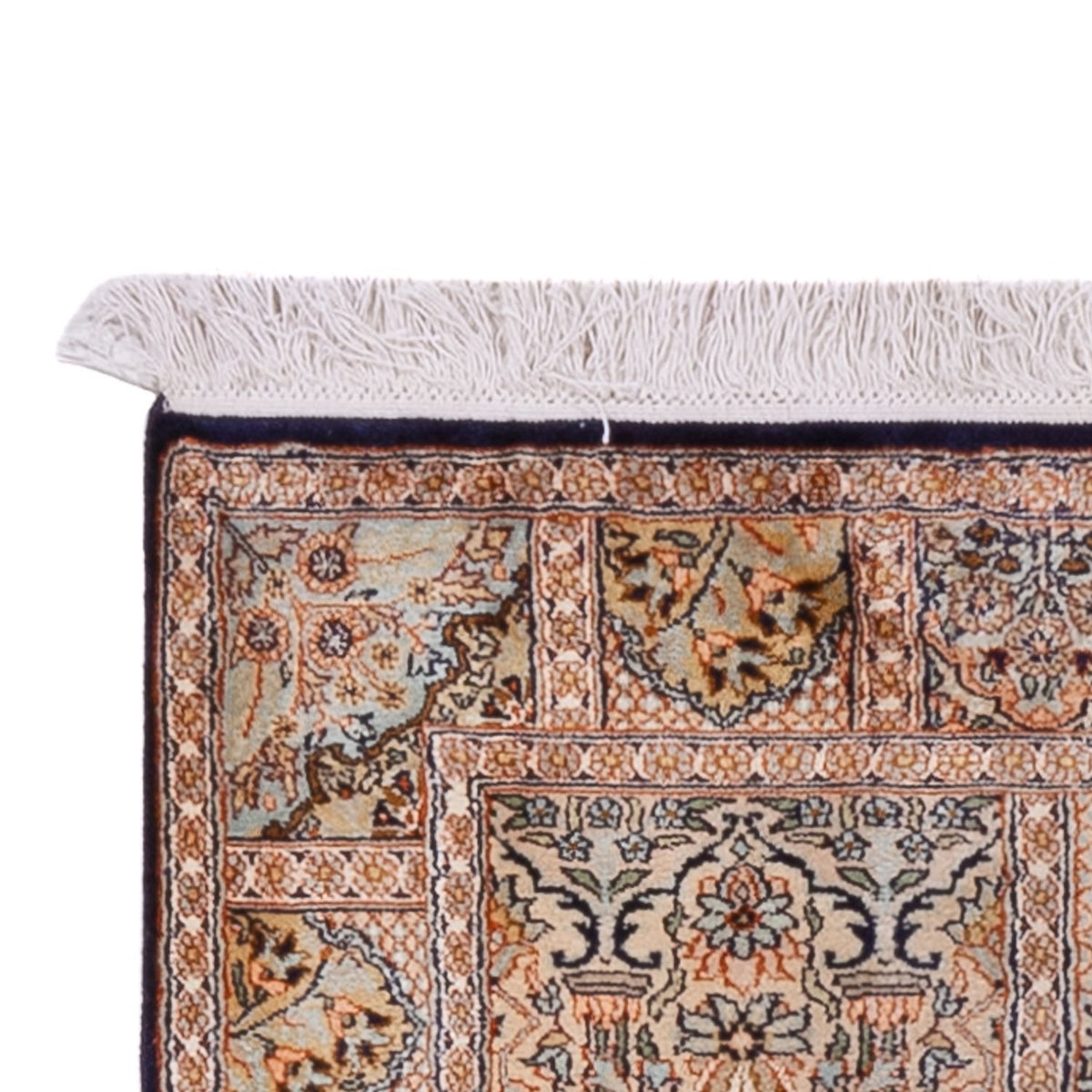 Runner Silk Rug - Kashmir Silk - 237 x 79 cm - dark beige