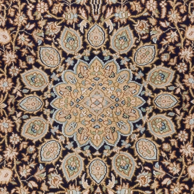 Runner Silk Rug - Kashmir Silk - 255 x 81 cm - dark beige