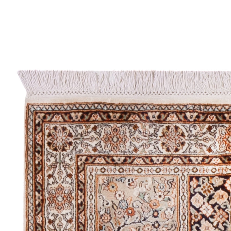 Runner Silk Rug - Kashmir Silk - 305 x 81 cm - dark beige