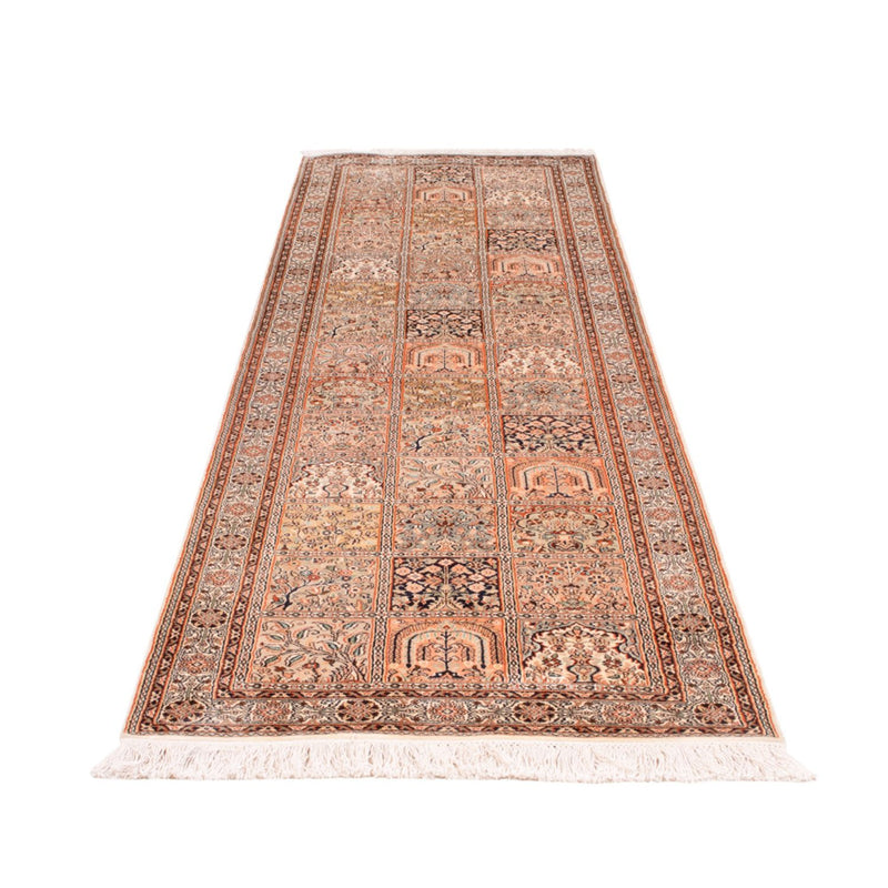 Runner Silk Rug - Kashmir Silk - 305 x 81 cm - dark beige