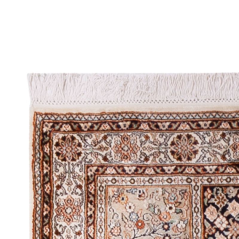 Runner Silk Rug - Kashmir Silk - 307 x 81 cm - dark beige