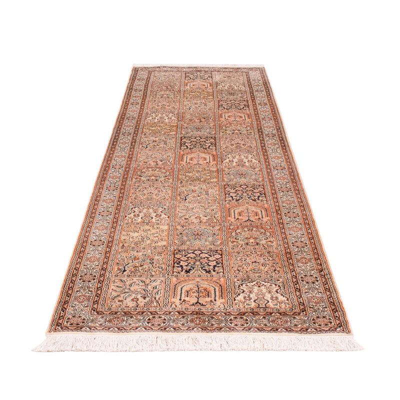 Runner Silk Rug - Kashmir Silk - 307 x 81 cm - dark beige