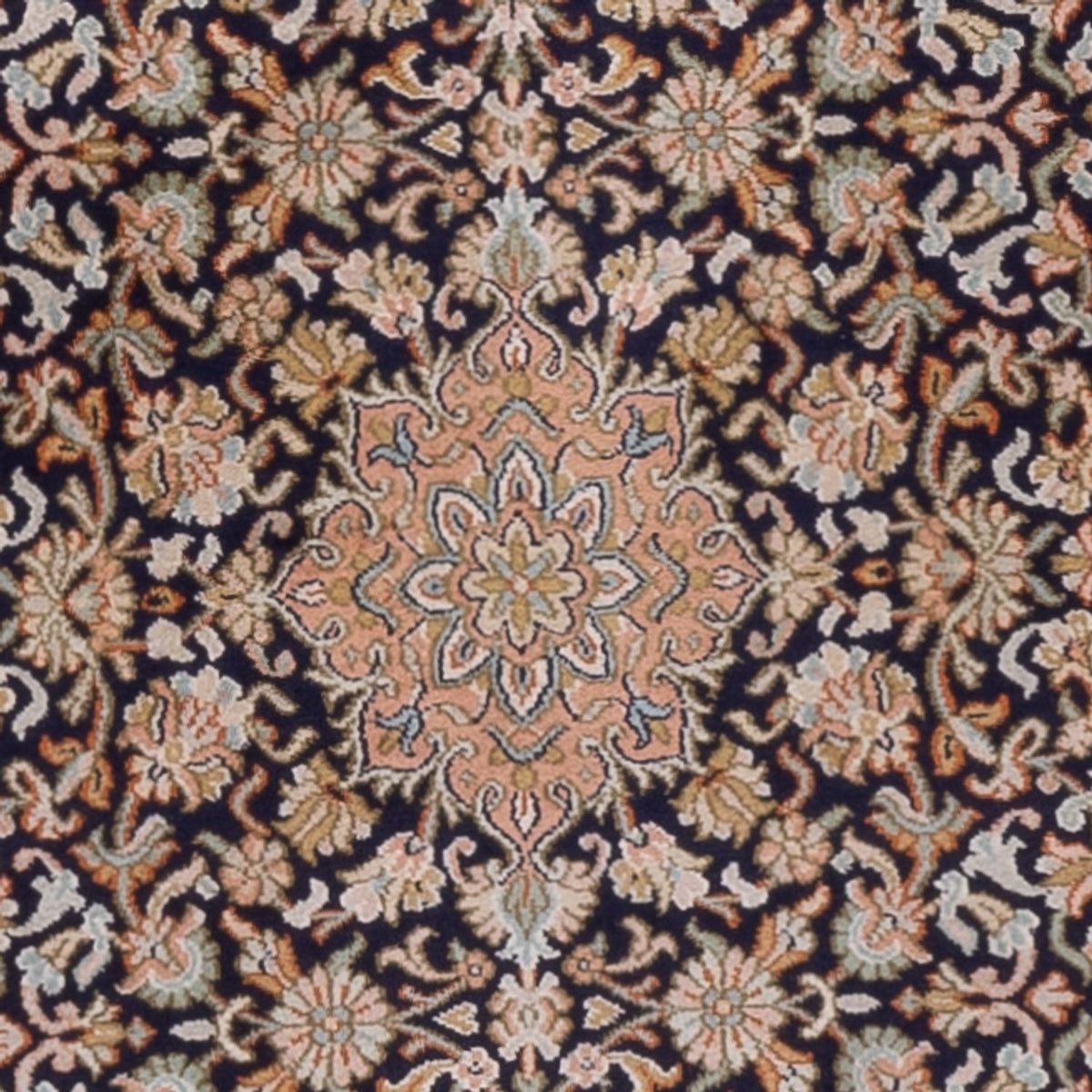 Runner Silk Rug - Kashmir Silk - 264 x 76 cm - dark beige