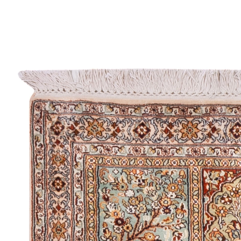 Runner Silk Rug - Kashmir Silk - 287 x 80 cm - dark beige