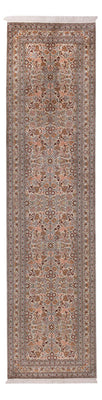 Runner Silk Rug - Kashmir Silk - 338 x 79 cm - dark beige