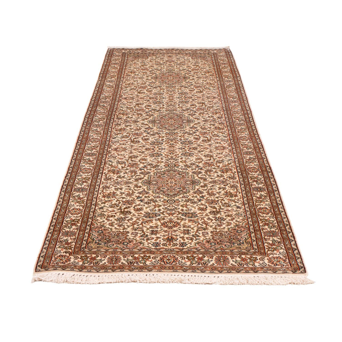 Runner Silk Rug - Kashmir Silk - 290 x 81 cm - light beige