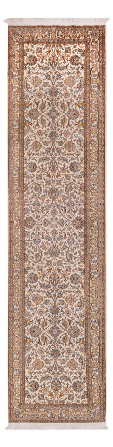 Runner Silk Rug - Kashmir Silk - 325 x 76 cm - light beige