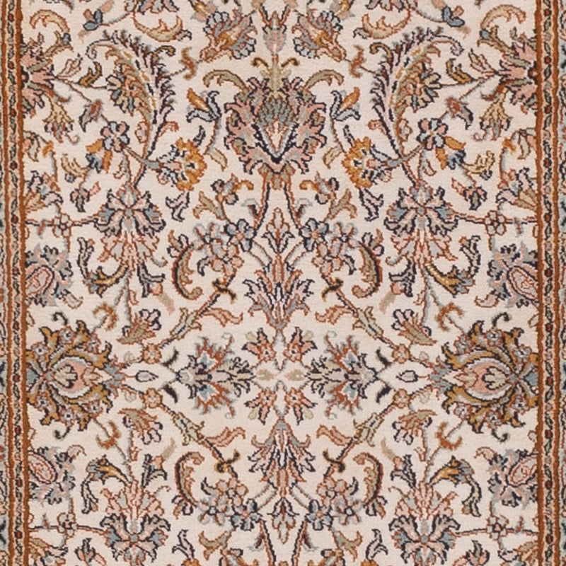 Runner Silk Rug - Kashmir Silk - 325 x 76 cm - light beige