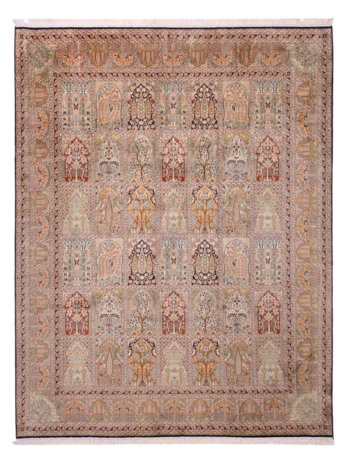 Silk Rug - Kashmir Silk - 308 x 242 cm - dark beige