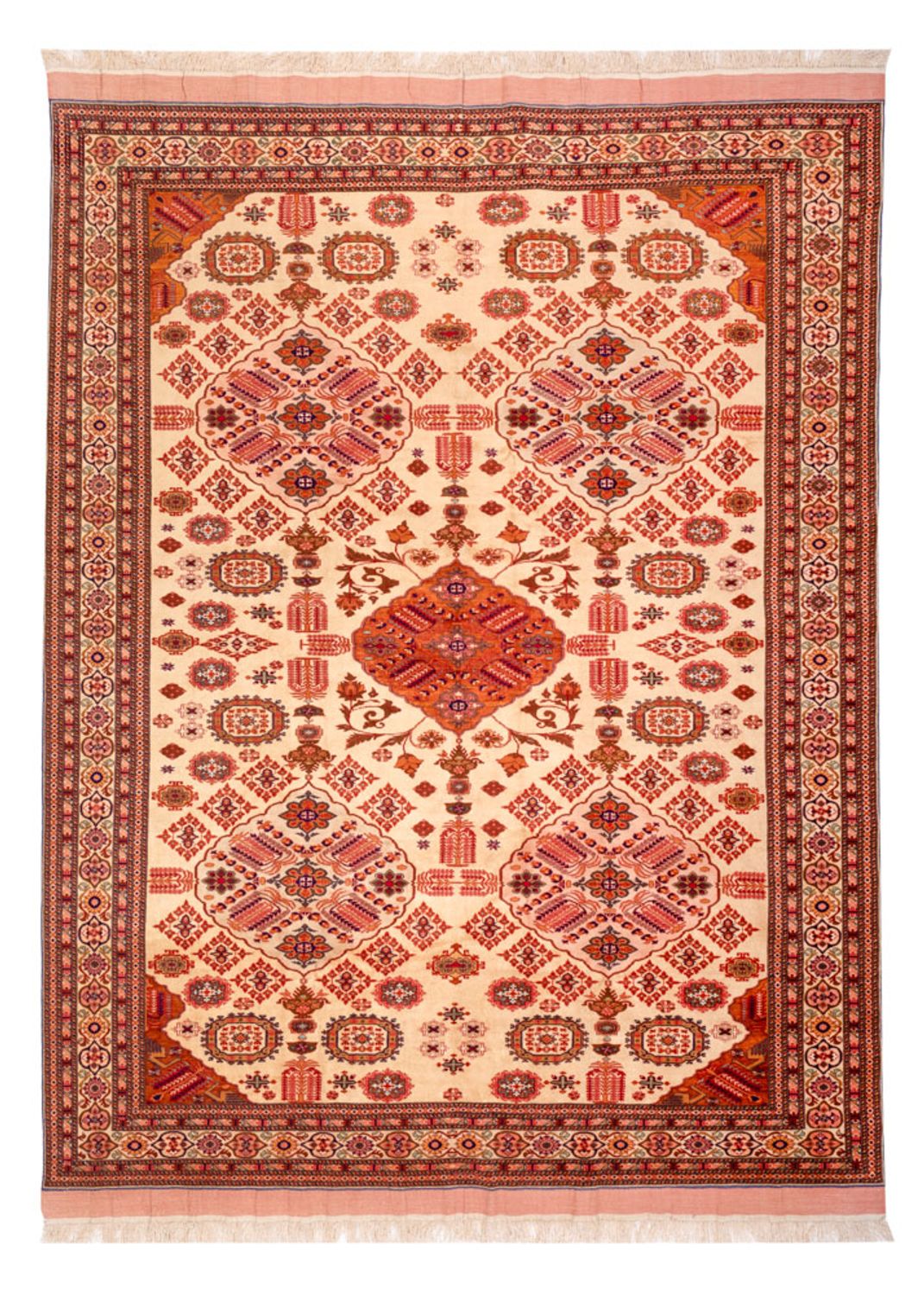 Silk Rug - Afghan Silk - 288 x 217 cm - light red