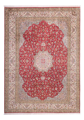 Silk Rug - Kashmir Silk - 303 x 220 cm - red