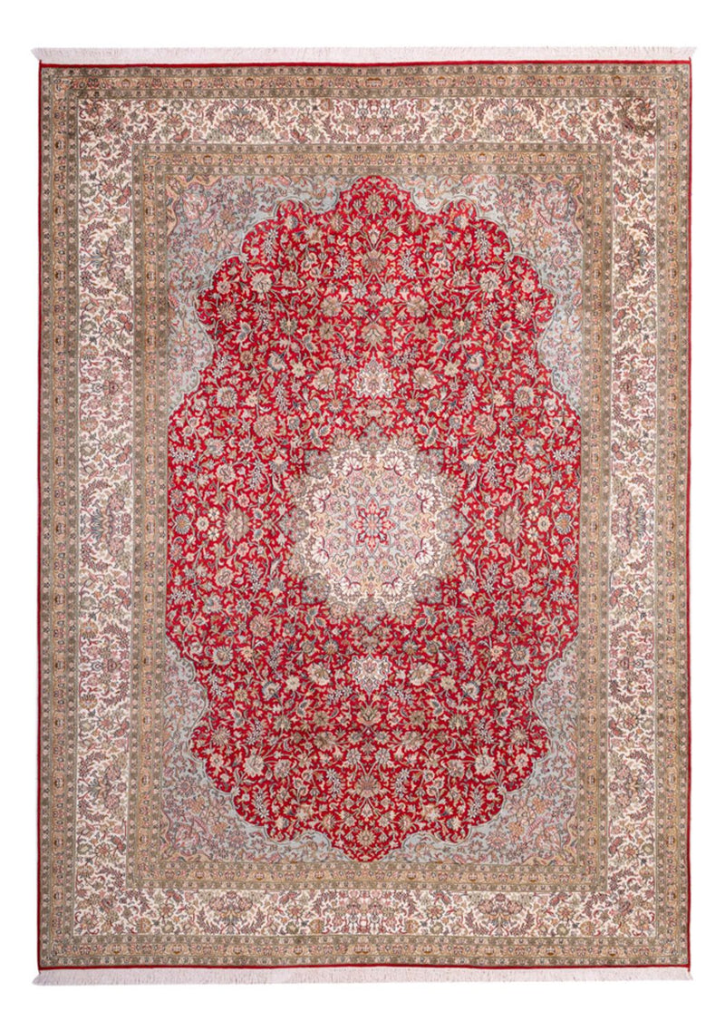 Silk Rug - Kashmir Silk - 303 x 220 cm - red