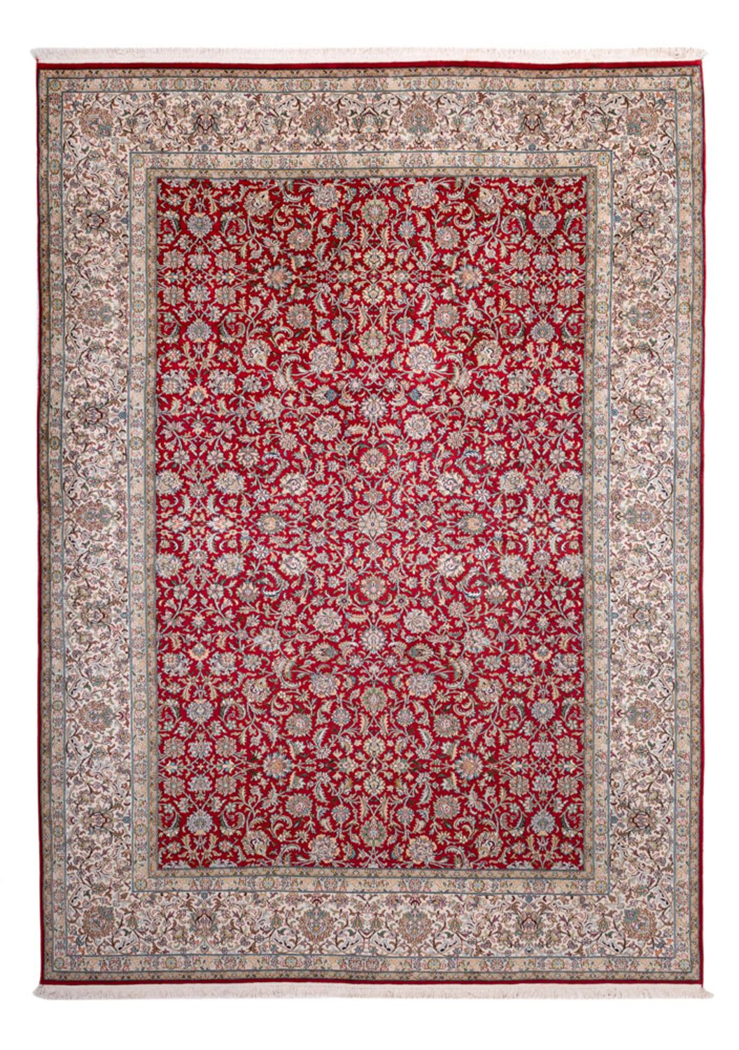 Silk Rug - Kashmir Silk - 302 x 216 cm - red