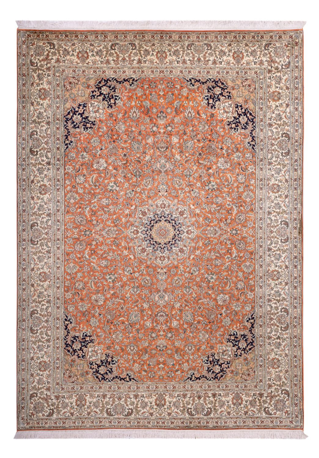 Silk Rug - Kashmir Silk - 306 x 220 cm - terracotta