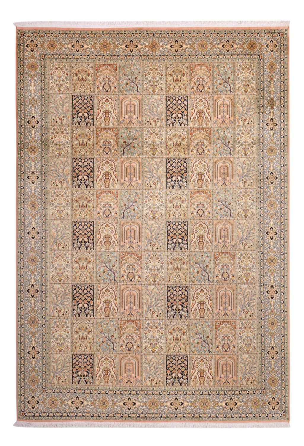 Silk Rug - Kashmir Silk - 316 x 220 cm - dark beige