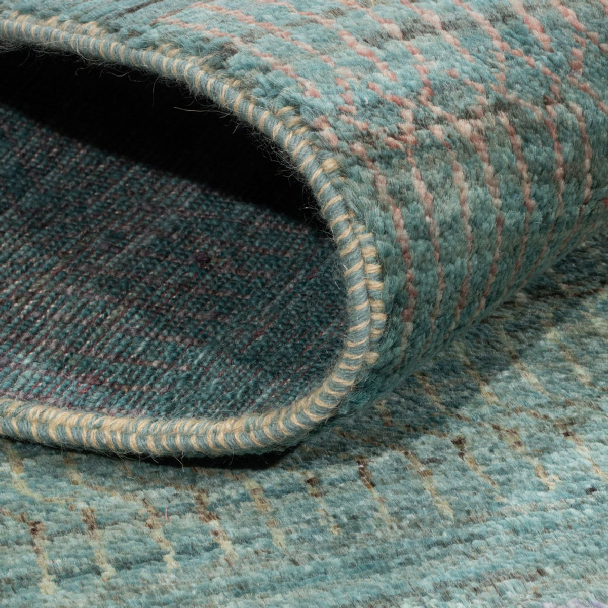 Designer Rug - 196 x 152 cm - dark green