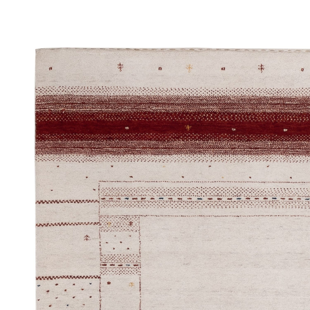 Gabbeh Rug - Loribaft Indus - 190 x 148 cm - white