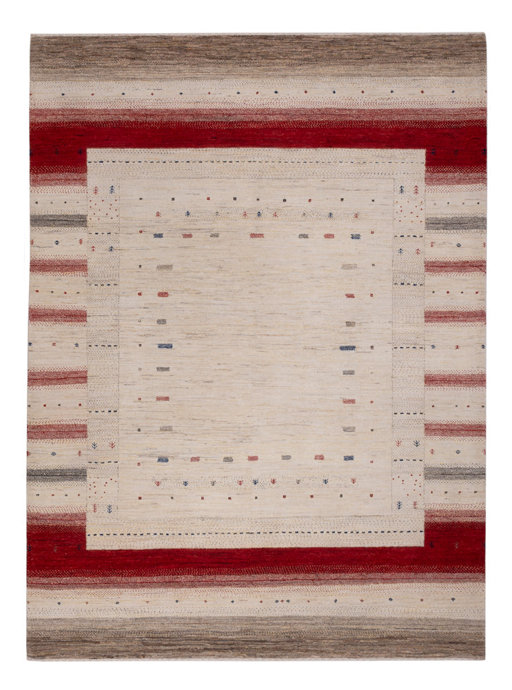 Gabbeh Rug - Loribaft Indus - 242 x 176 cm - light beige