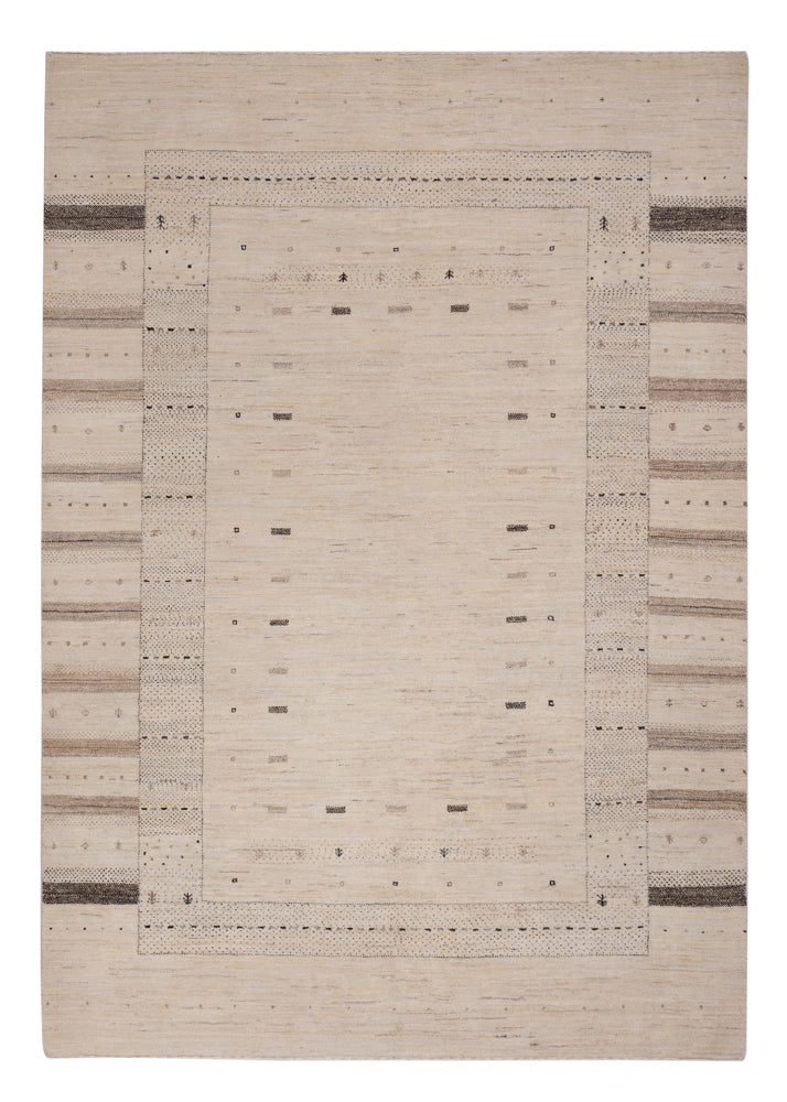 Gabbeh Rug - Loribaft Indus - 245 x 174 cm - light beige
