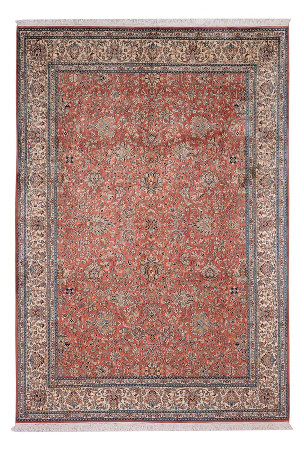 Silk Rug - Kashmir Silk - 268 x 184 cm - light red