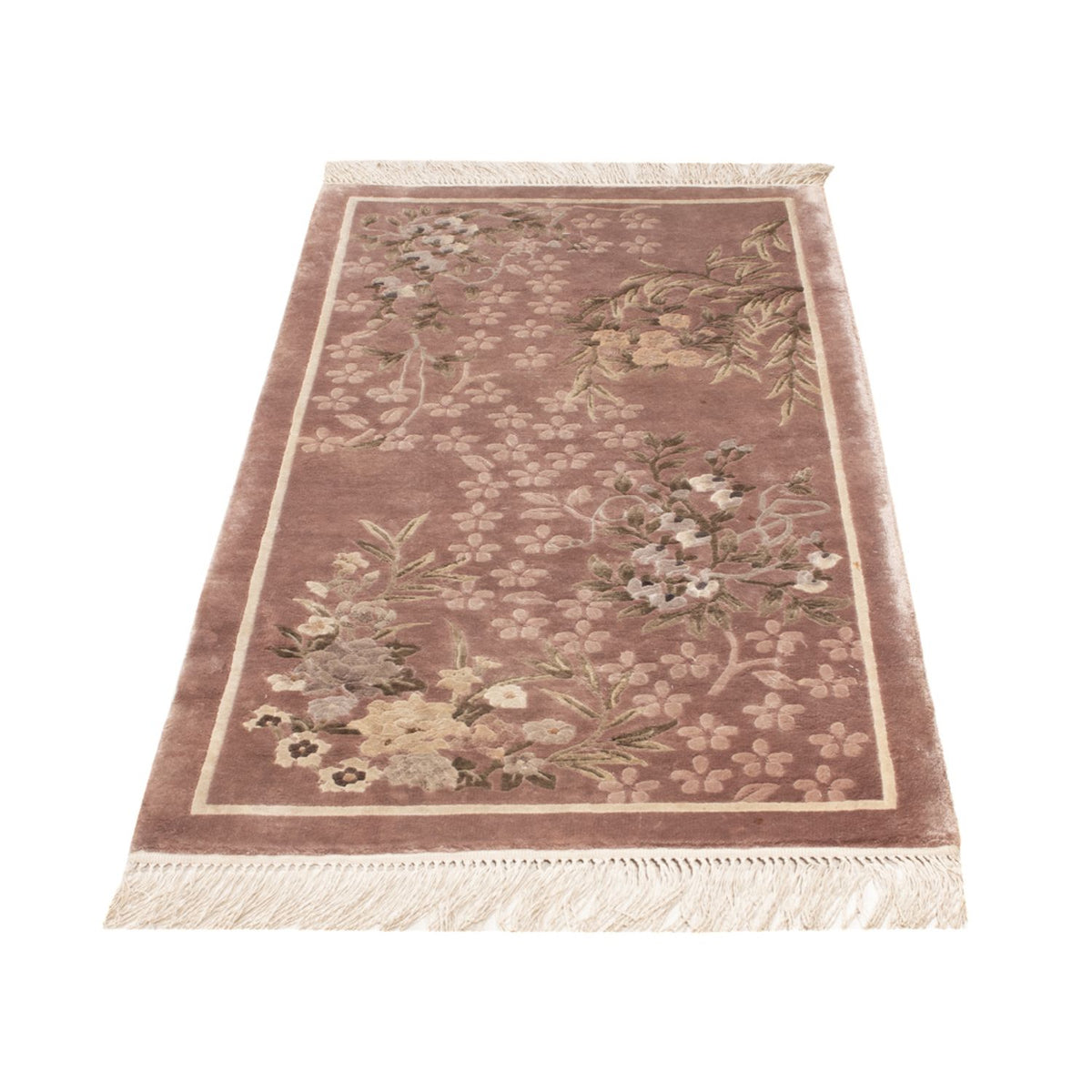 Silk Rug - Chinese Silk - 123 x 62 cm - beige