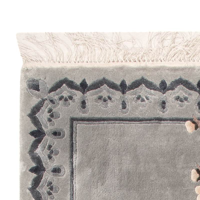 Silk Rug - Chinese Silk - 124 x 60 cm - silver