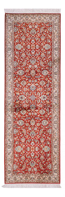 Runner Silk Rug - Kashmir Silk - 241 x 76 cm - red