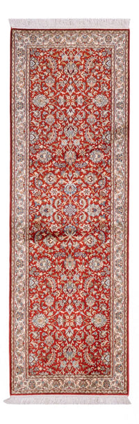Runner Silk Rug - Kashmir Silk - 241 x 76 cm - red