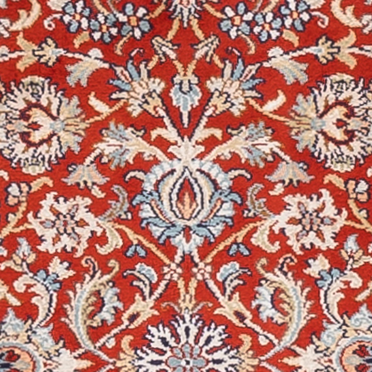 Runner Silk Rug - Kashmir Silk - 241 x 76 cm - red