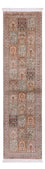 Runner Silk Rug - Kashmir Silk - 304 x 79 cm - dark beige