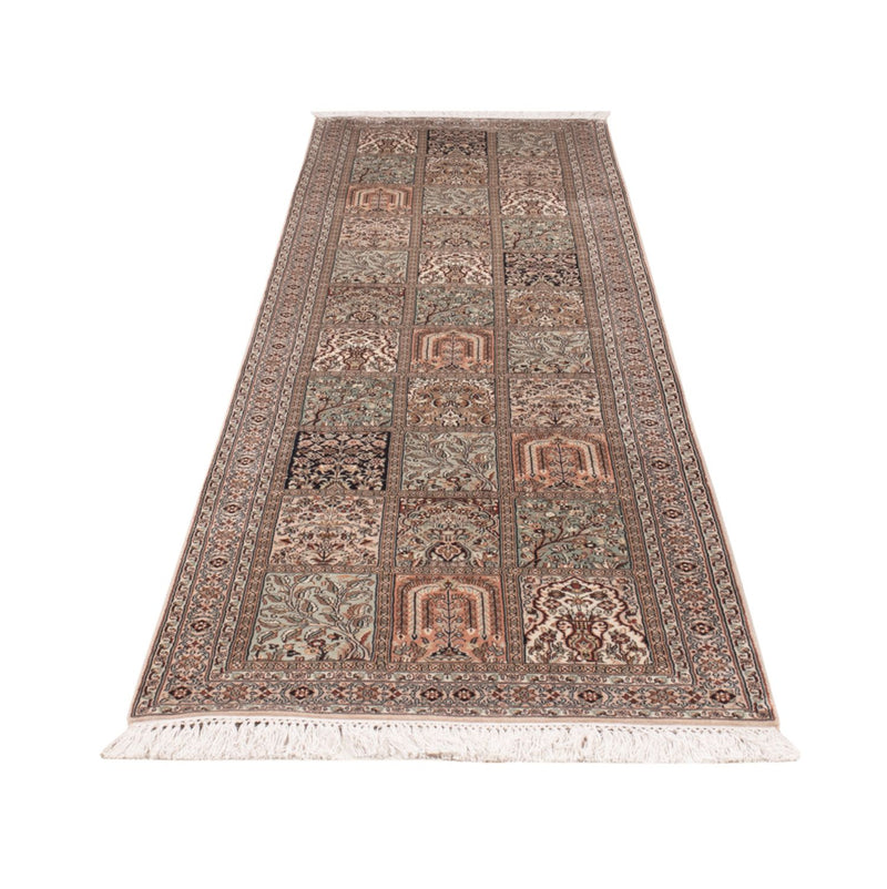 Runner Silk Rug - Kashmir Silk - 304 x 79 cm - dark beige