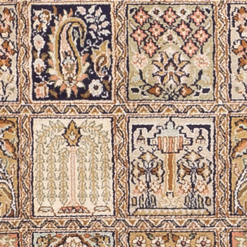 Runner Silk Rug - Kashmir Silk - 280 x 77 cm - dark beige